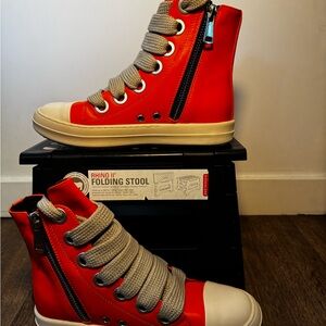 Trendy Orange High-Top Women's Sneakers